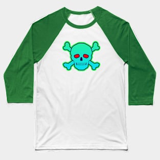 Skull Poison, Green Baseball T-Shirt